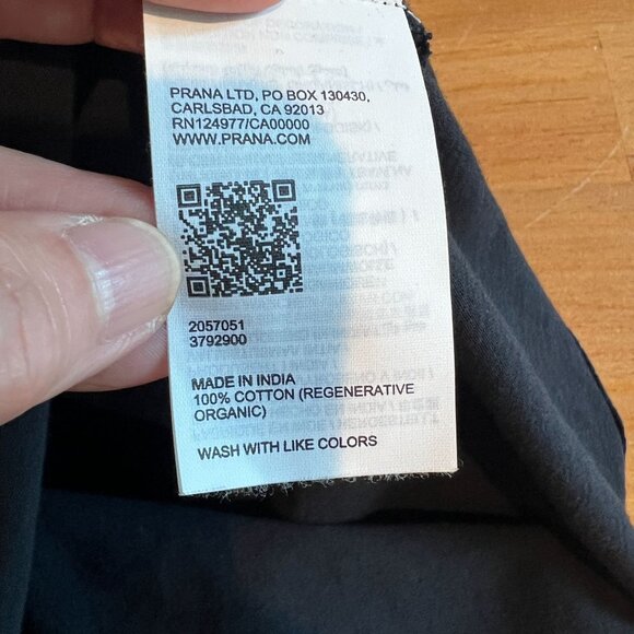 prAna Womens Everyday Crop Short Sleeve Tee Shirt MEDIUM Black Cotton - Picture 6 of 8